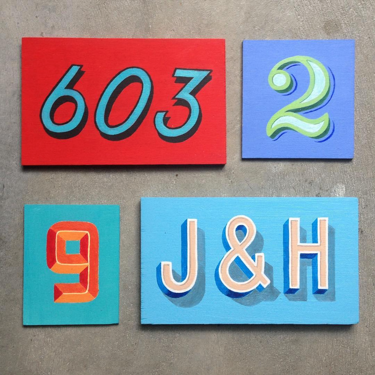 Hand Painting lettering House Numbers HAND LETTERING sign painting