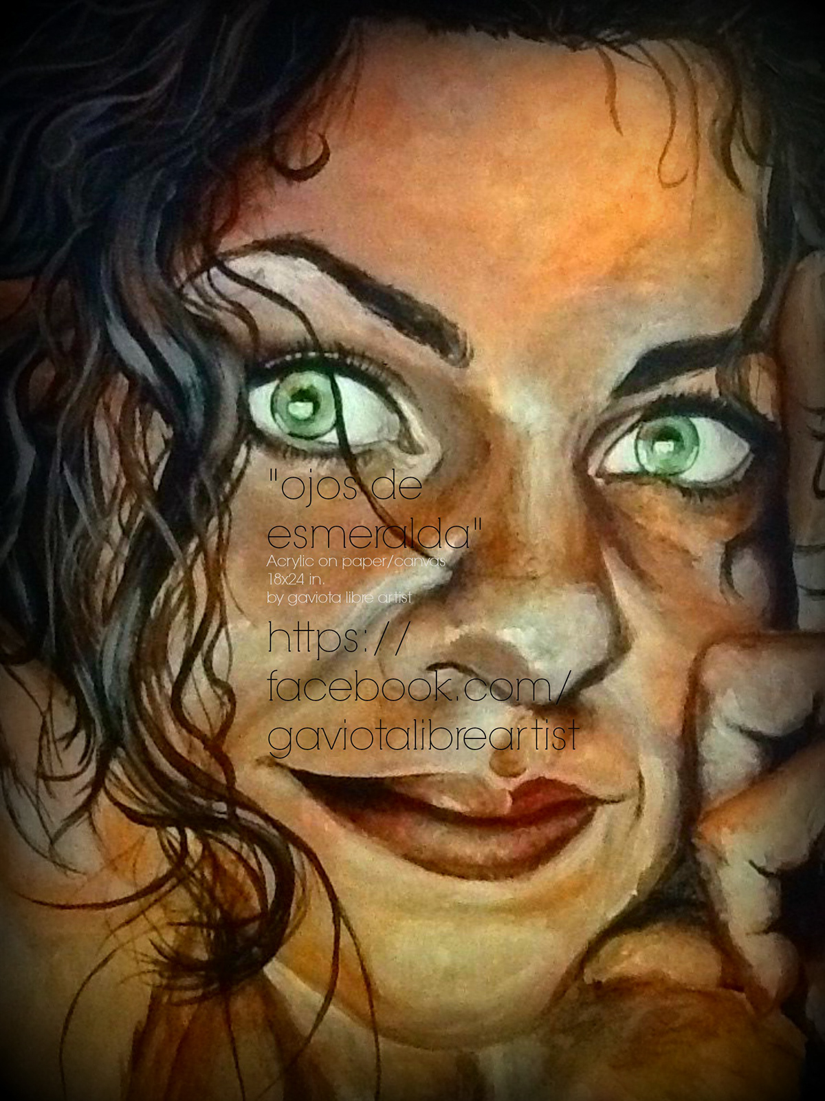 gaviotalibreartist portraits Beautiful greeneyes   ojosdeesmeralda acrylics