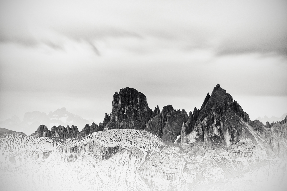 blackandwhite monochrome Landscape mountain mountains dolomites alps minimal longexposure