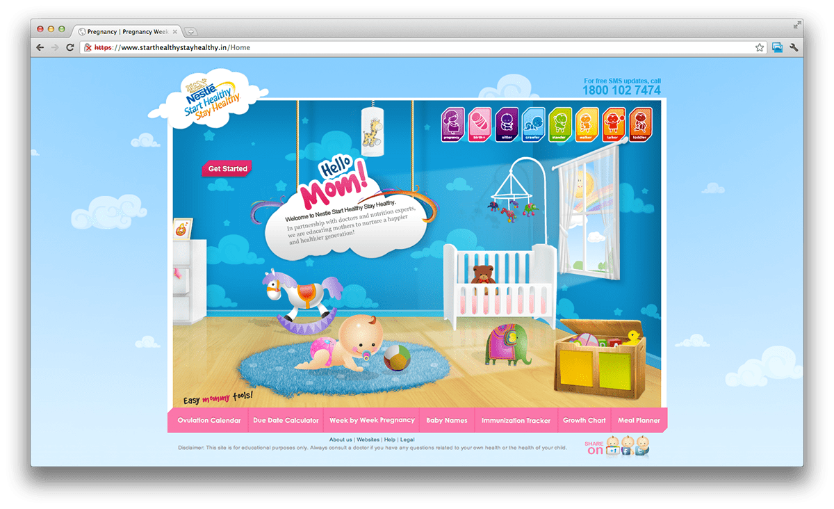 nestle baby Website clouds Day night Start healthy Stay