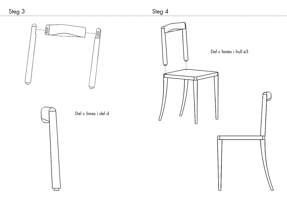 chair assembly 3D Modelling