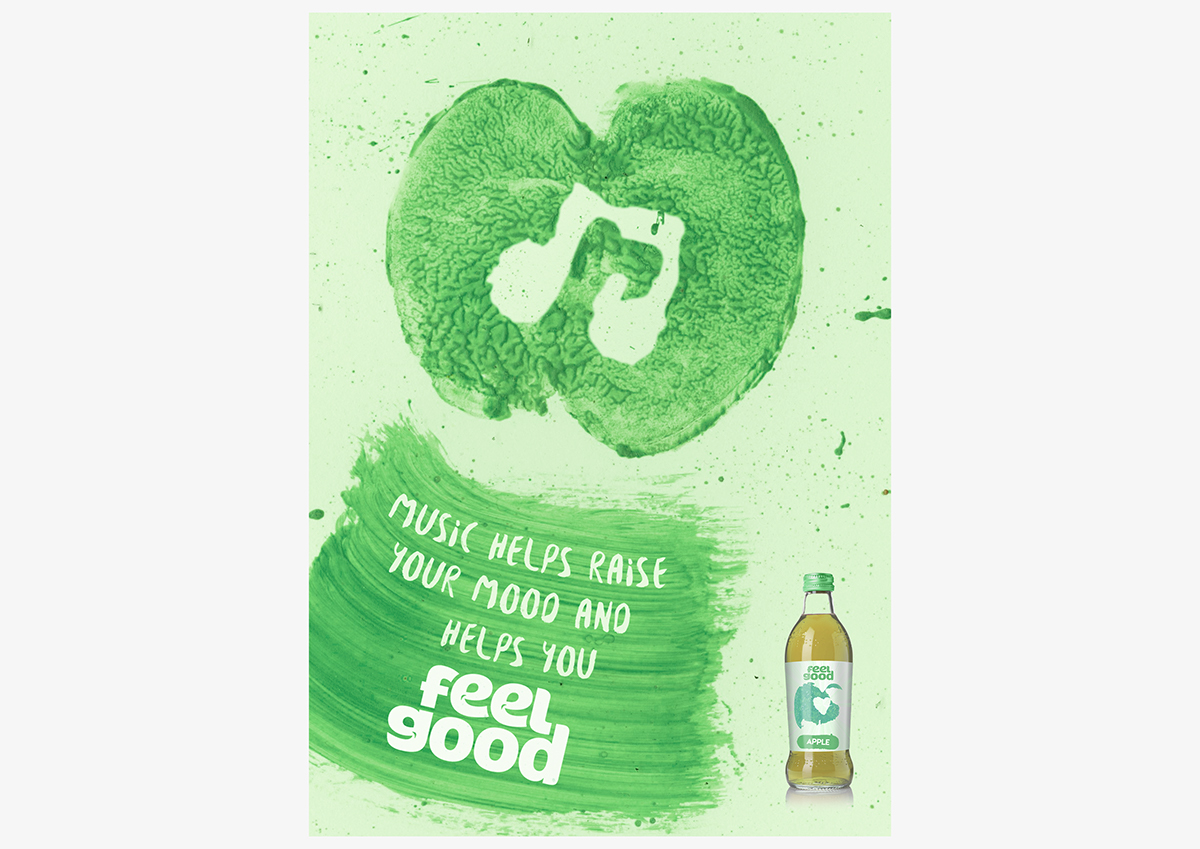 feel good ycn colour Fruit drink bottle poster healthy Colourful  George Marshall uni