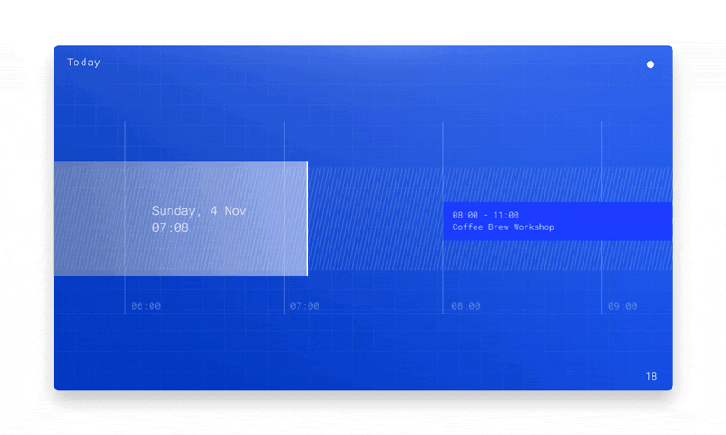 calendar UI timeline minimal app UI Animation product card Web Design  motion ui card
