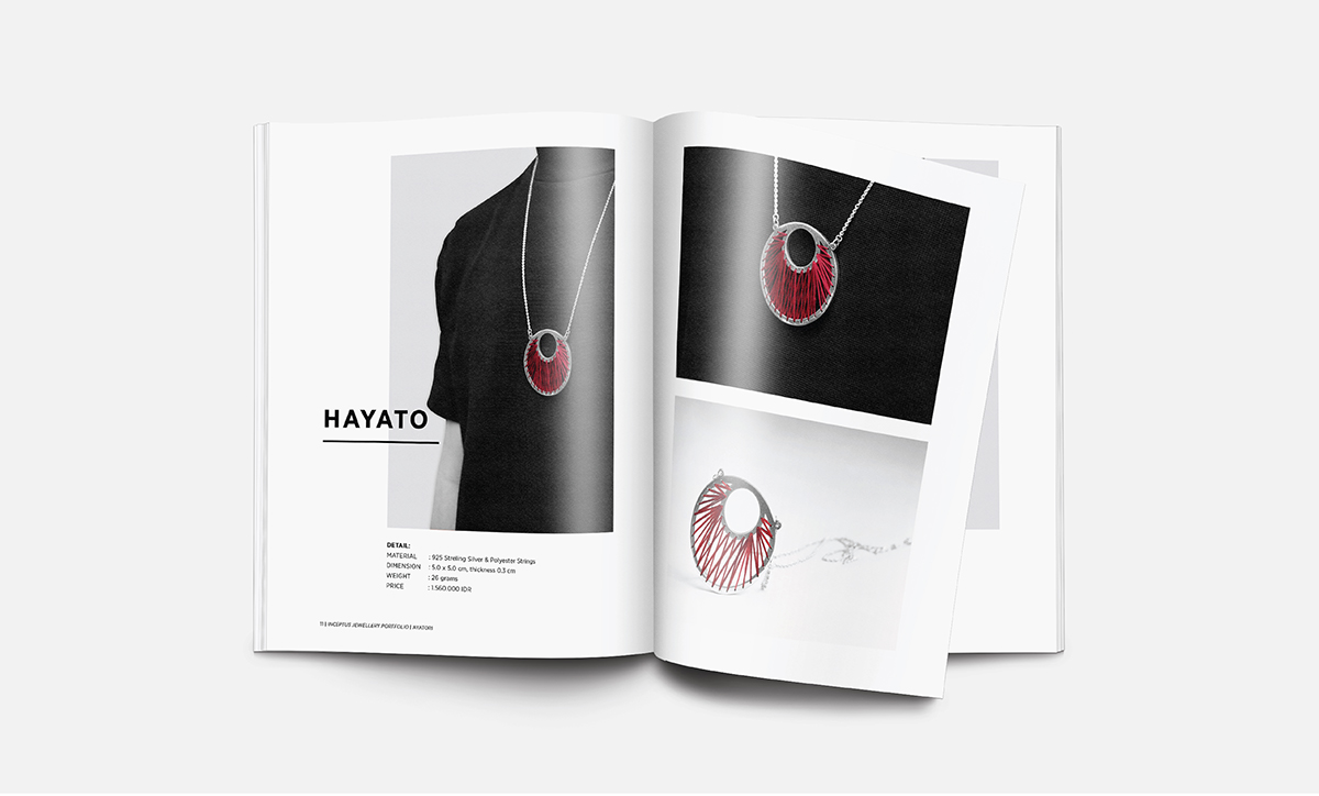 Jewellery inceptus portfolio jewelry ayatori vanzuylen batik editorial Layout design