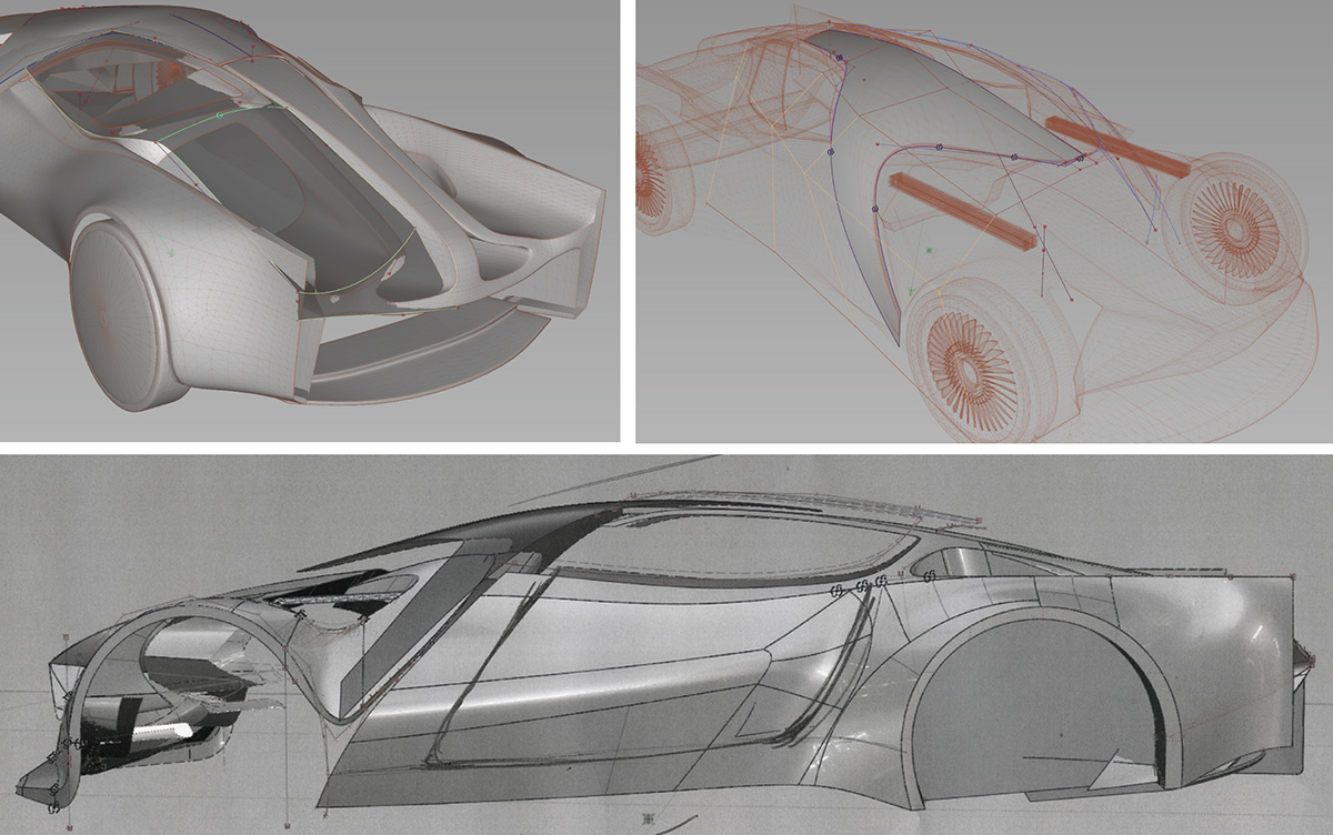 car Lexus sketch Render digital 3D VRED