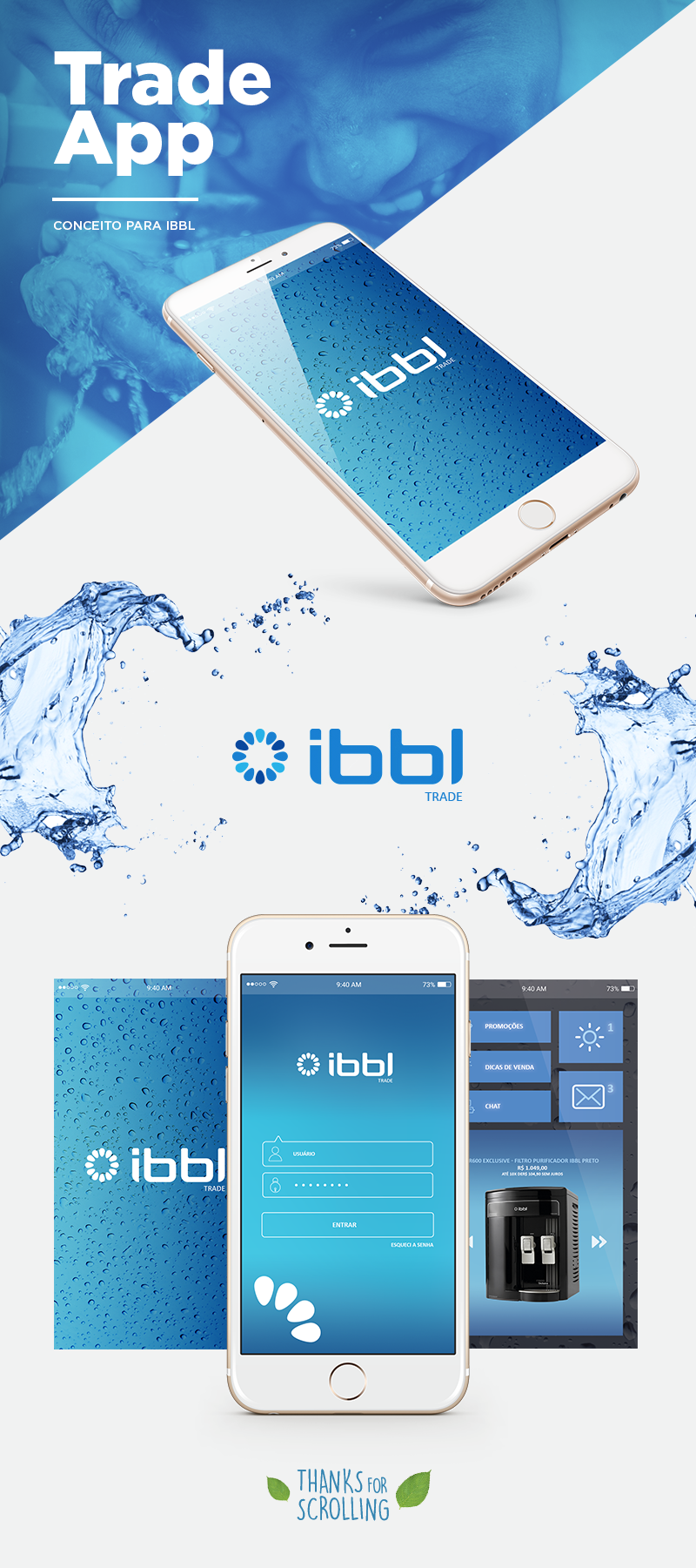 UI mobile ibbl water app trade aplicativo Web site