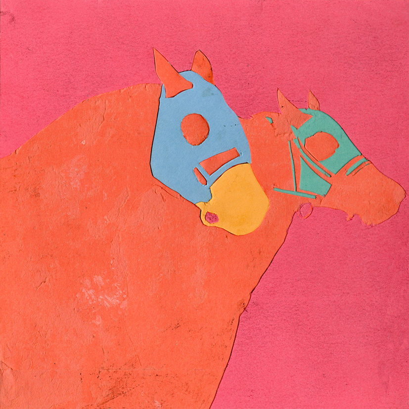 Gabriele tecninas ilustracion caballo collage color