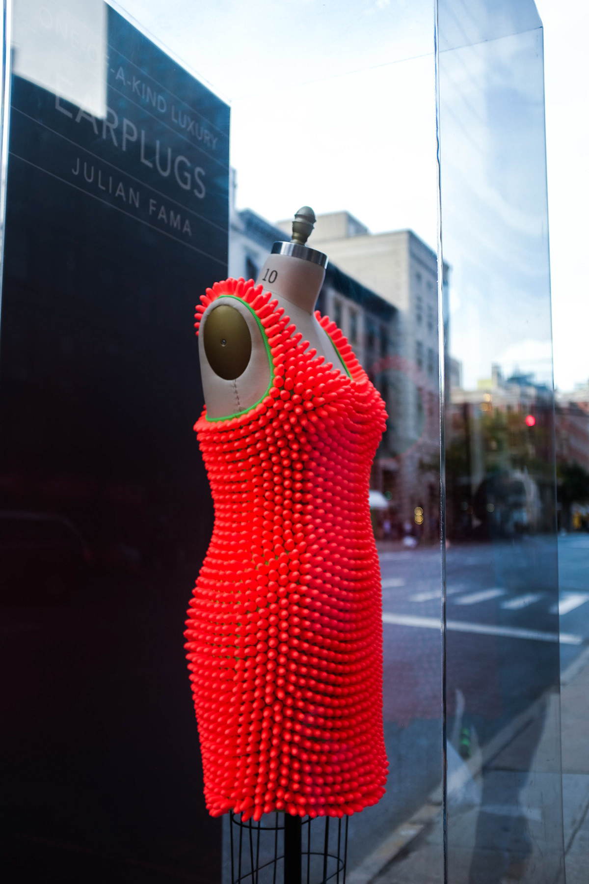 Earplug orange dress Fashion  3D 3d design design Madison Ave Exhibition 
