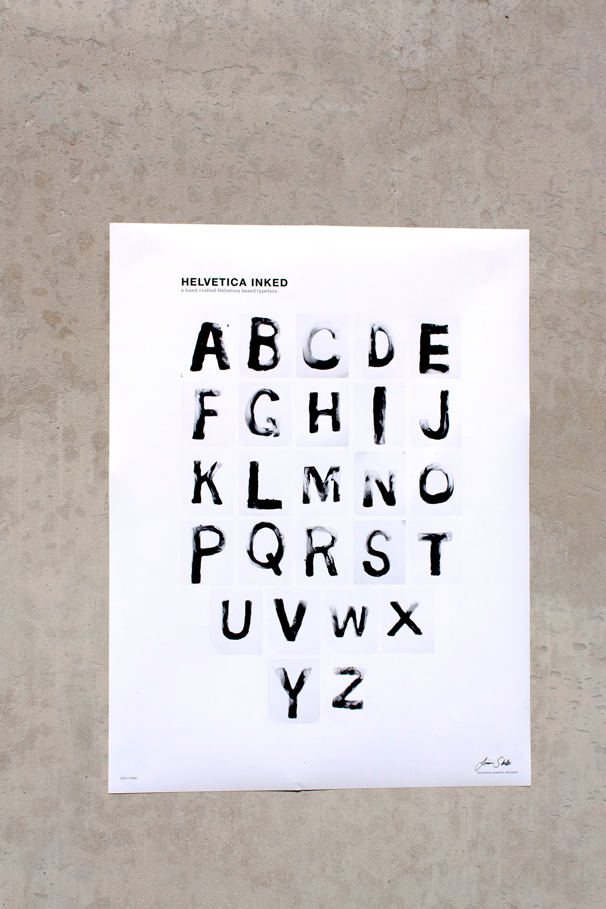 helvetica alphabet poster ink