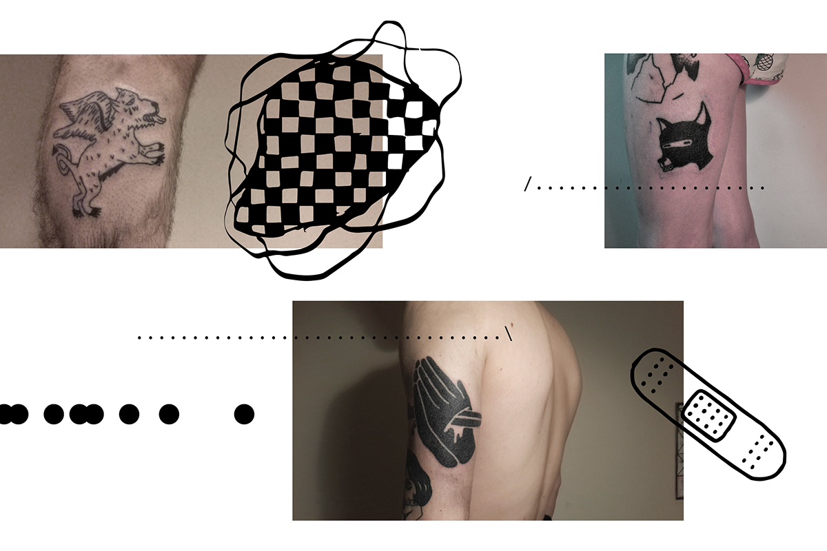 handpoke stick and poke low art tattoo Logotype graphic graphic design 