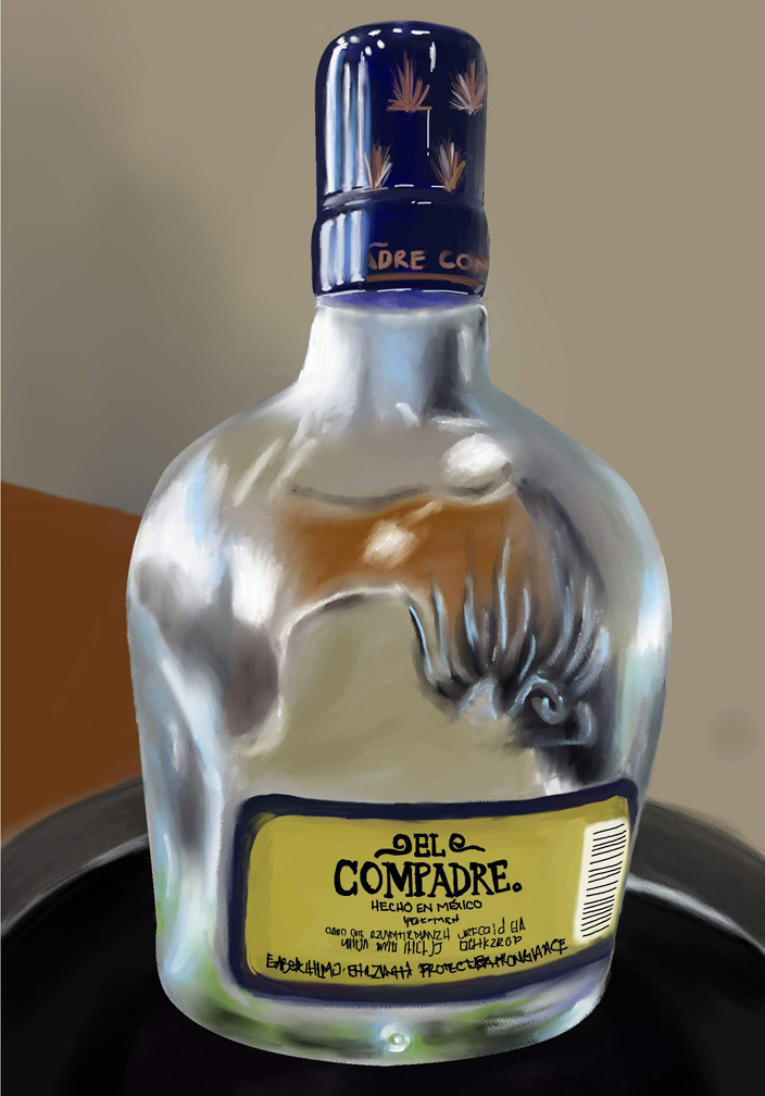 ilustracion digital botella diseño grafico vidrio