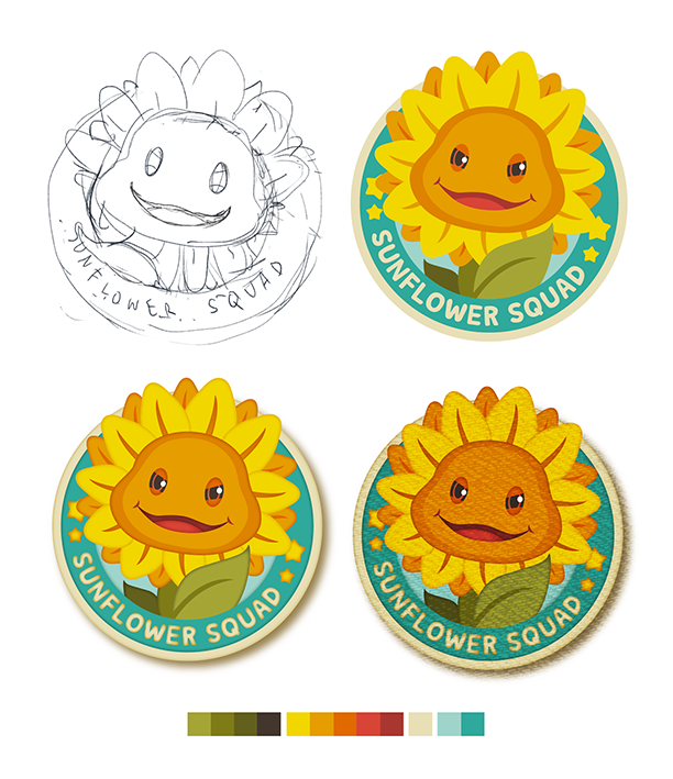 pvz plants vs zombies sunflower peashooter cactus Chomper badge sticker patch