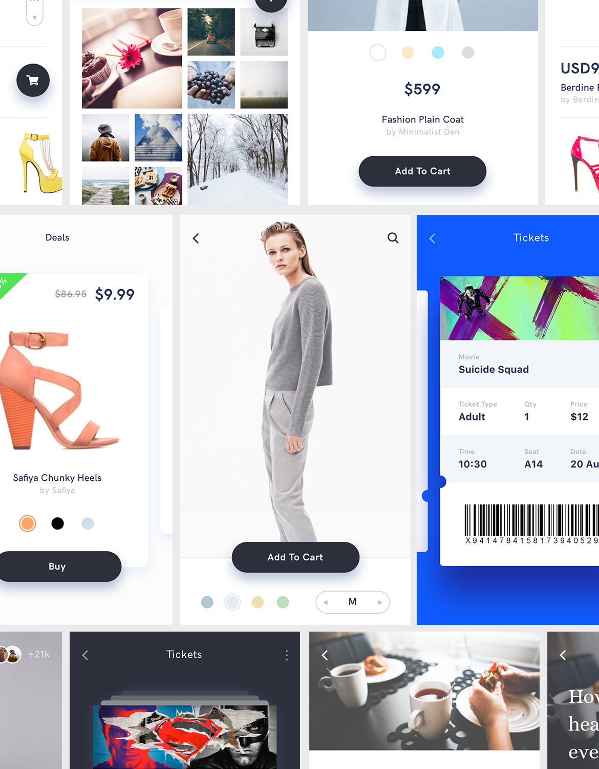 UI kit android ios app Interface graphic envato download social design Ecommerce Chat