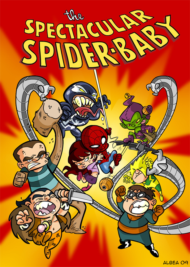 superheroe baby spiderman captain america cartoon cute funny