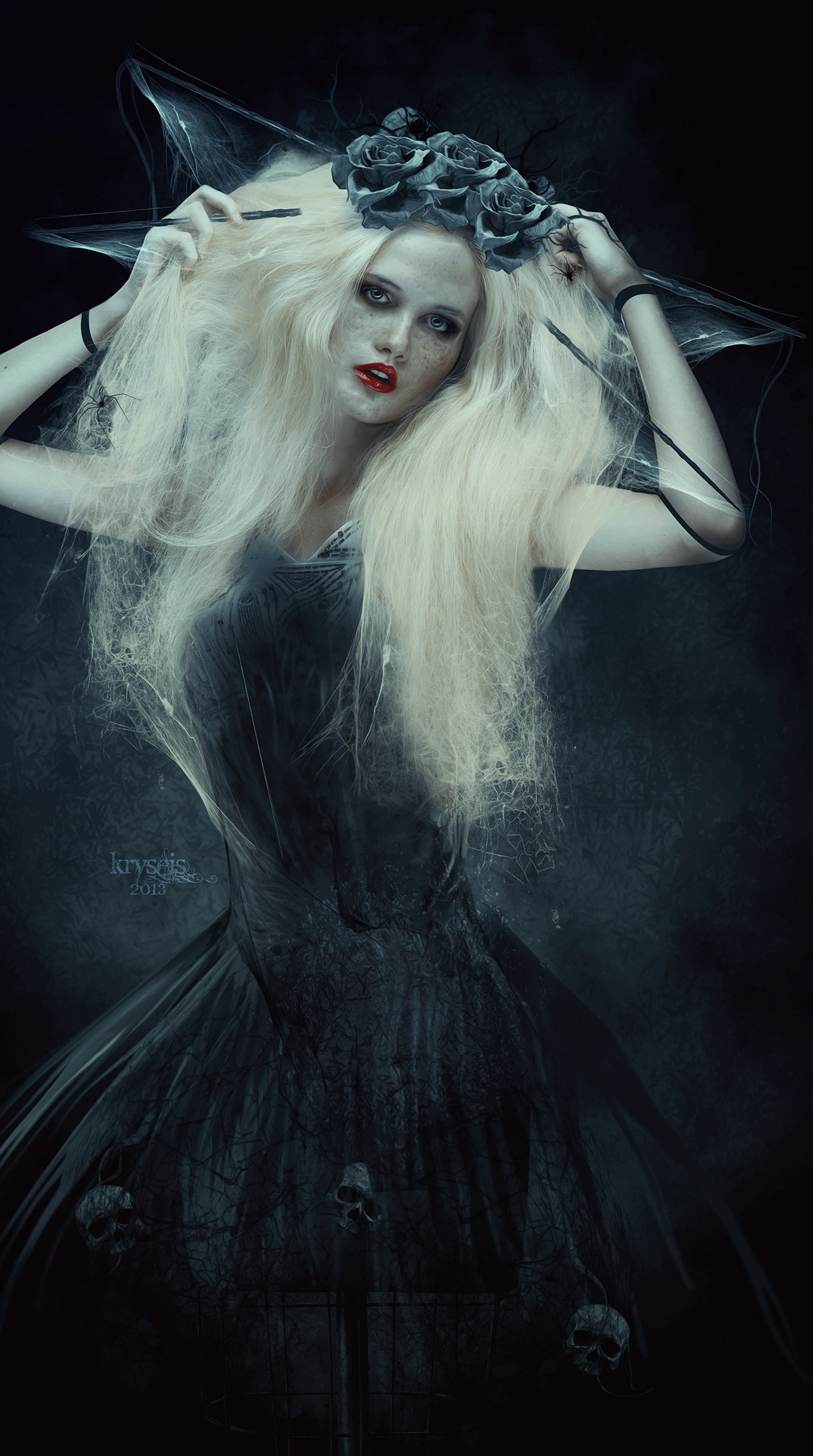 photomanipulation digital ILLUSTRATION  gothic dark horror doll coweb   graphic shadow