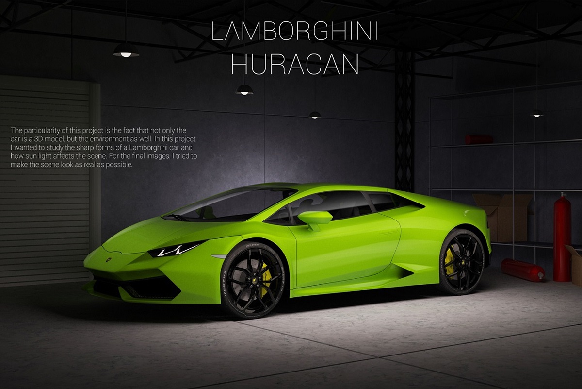 lamborghini 3ds max vray photoshop huracan car rendering car modeling