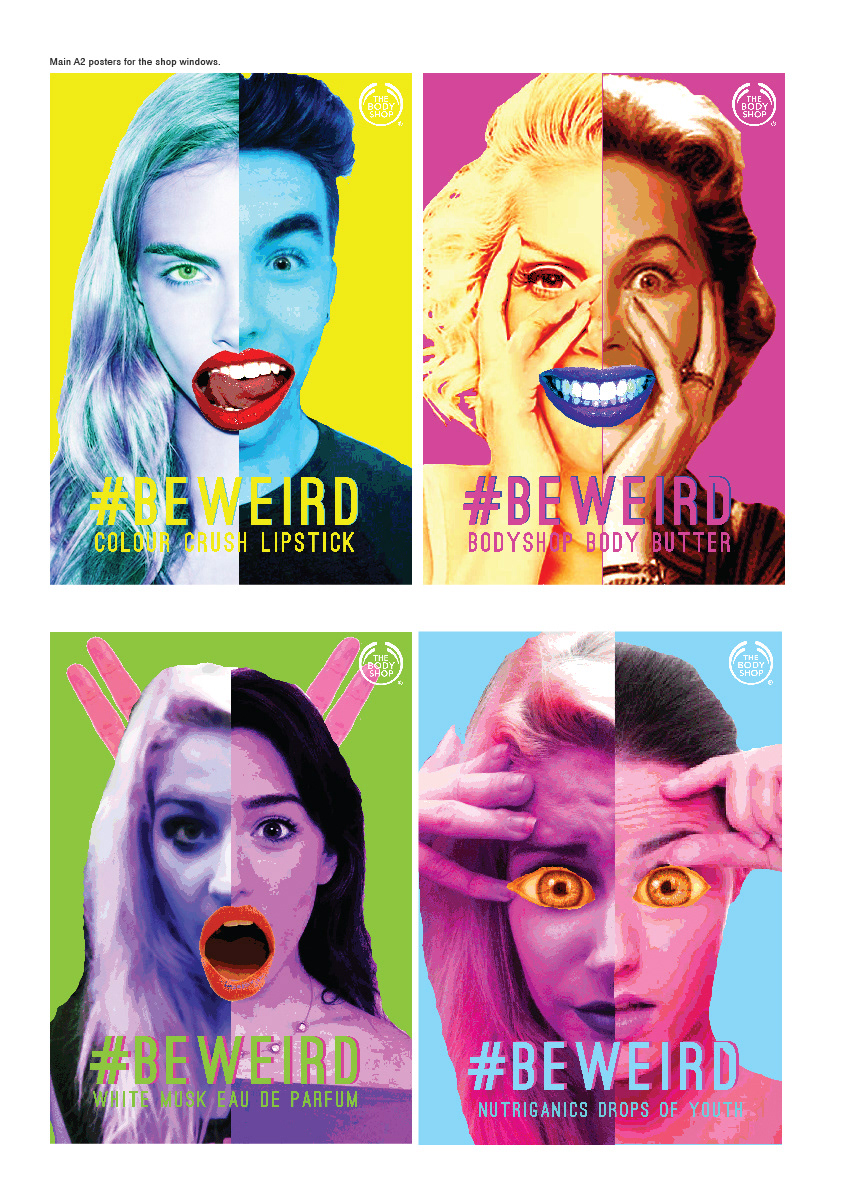 poster BodyShop design D&AD digital interactive colour collage neon app