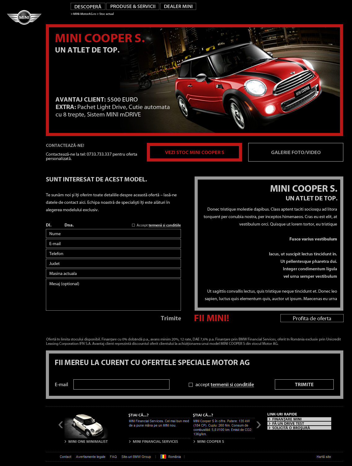 MINI Motor AG MINI Cooper Website Design Edmond Enache