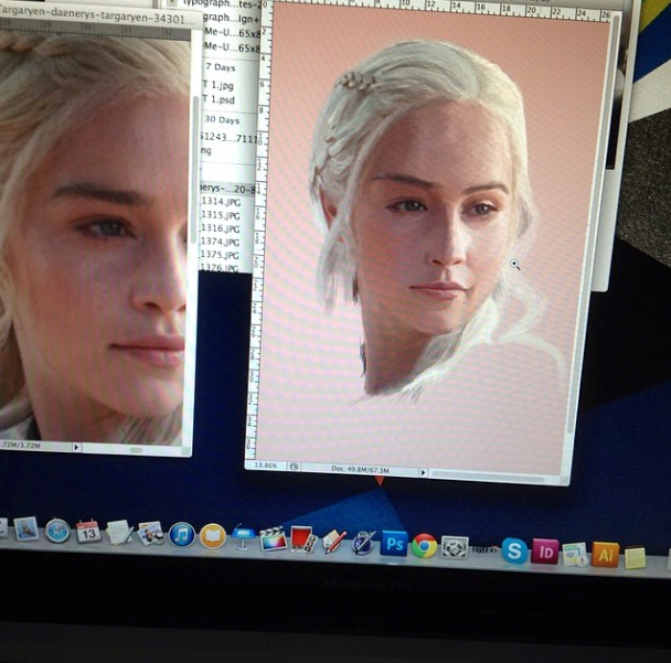 Game of Thrones khalessi got digital painting adobe photoshop daenerys Targeryen Painting using wacom bamboo