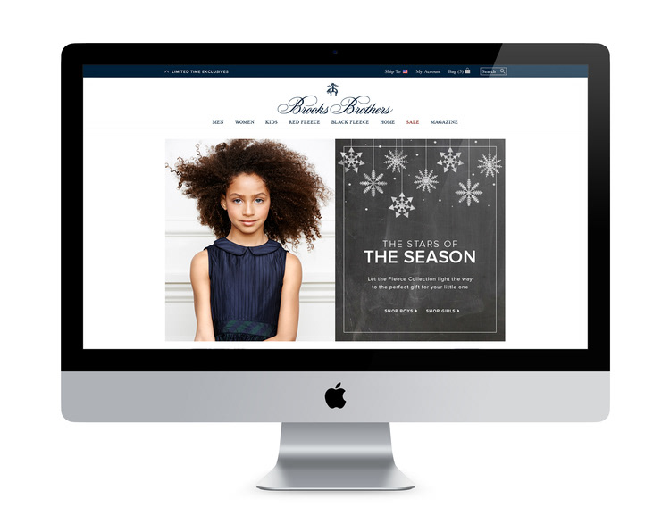 Brooks Brothers Web site landing page kids user experience Retail brand