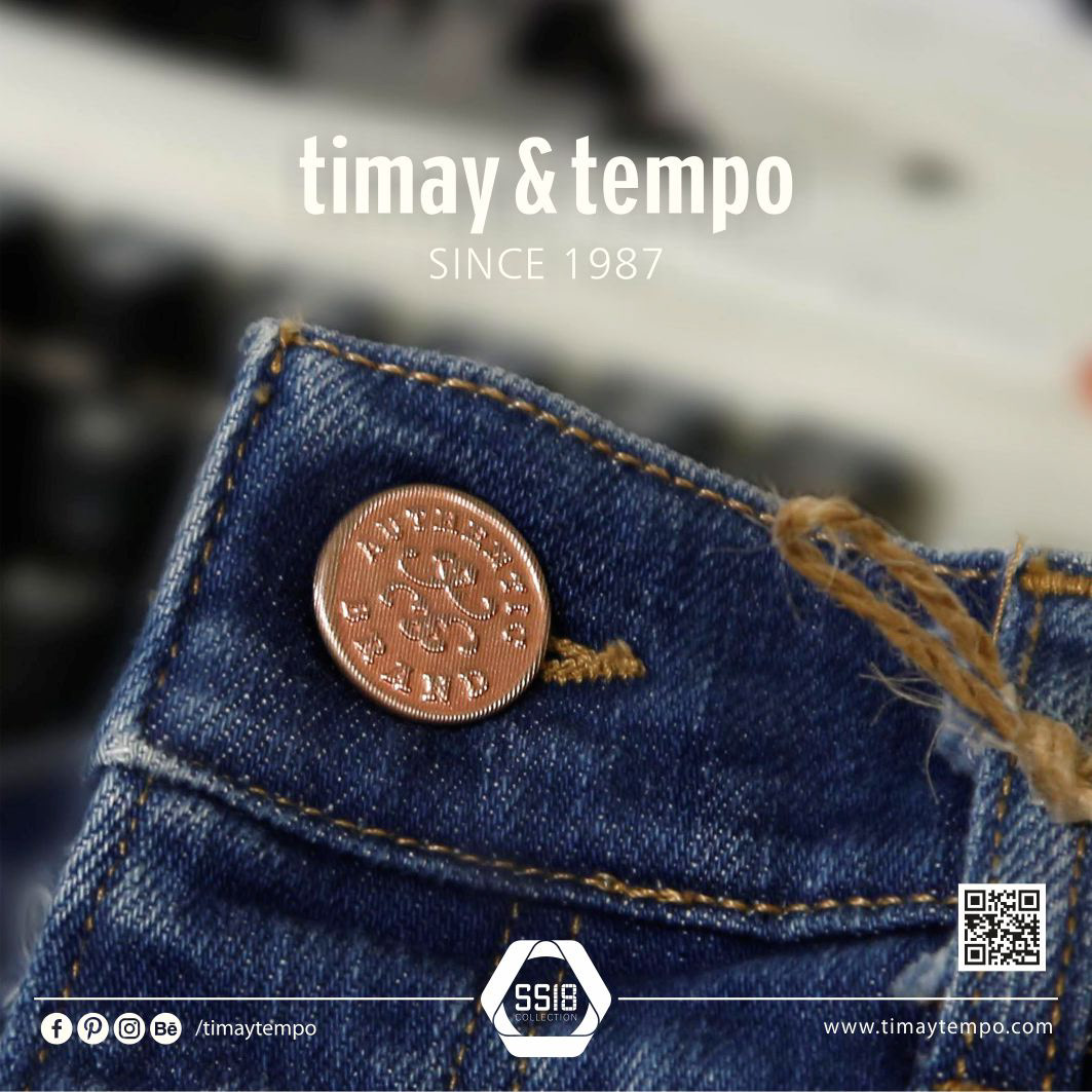 timaytempo timay-tempo timay&tempo metalaccessories metal trim button Denim jeans Authentic