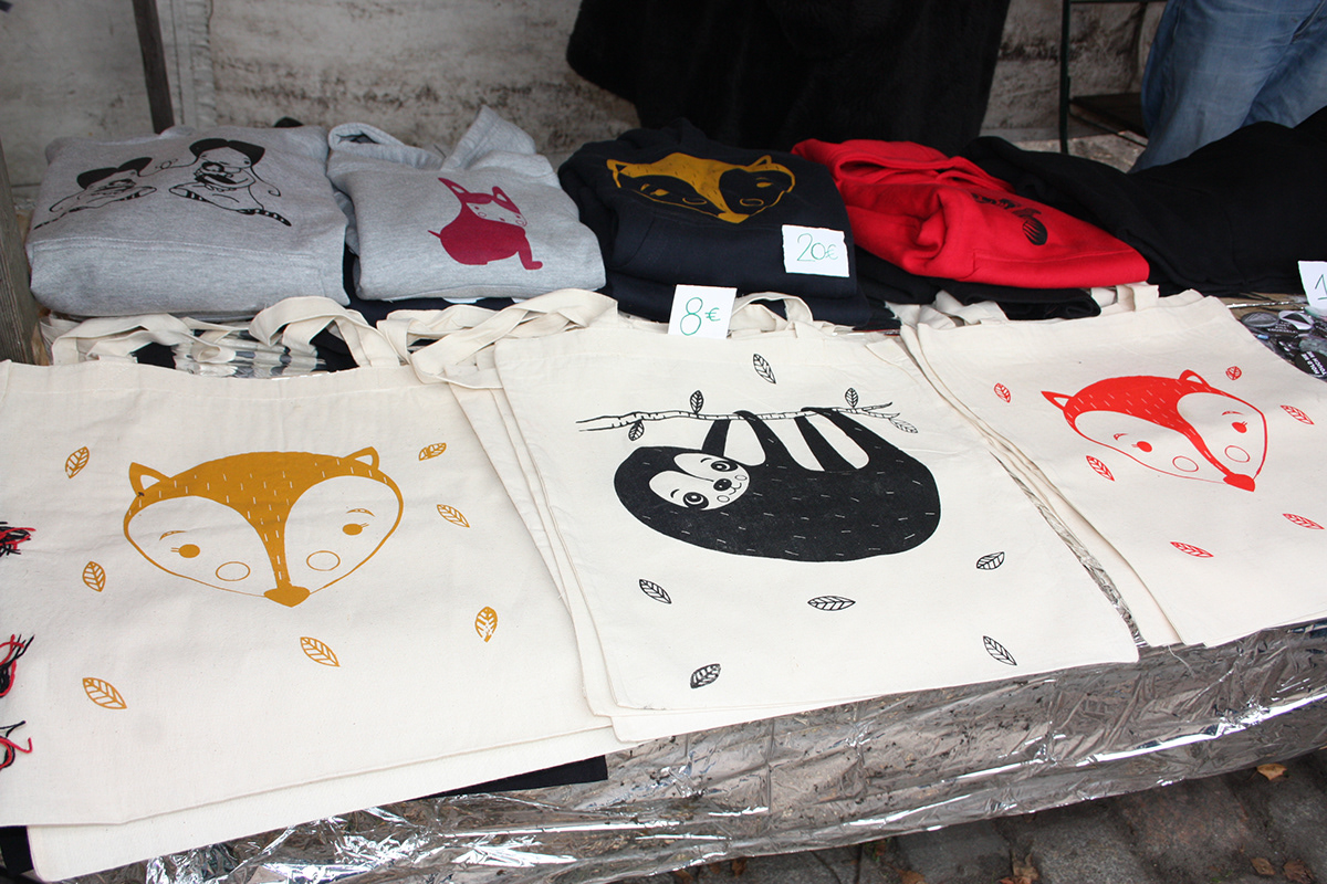 FOX bradipo animals bags serigrafia hand made
