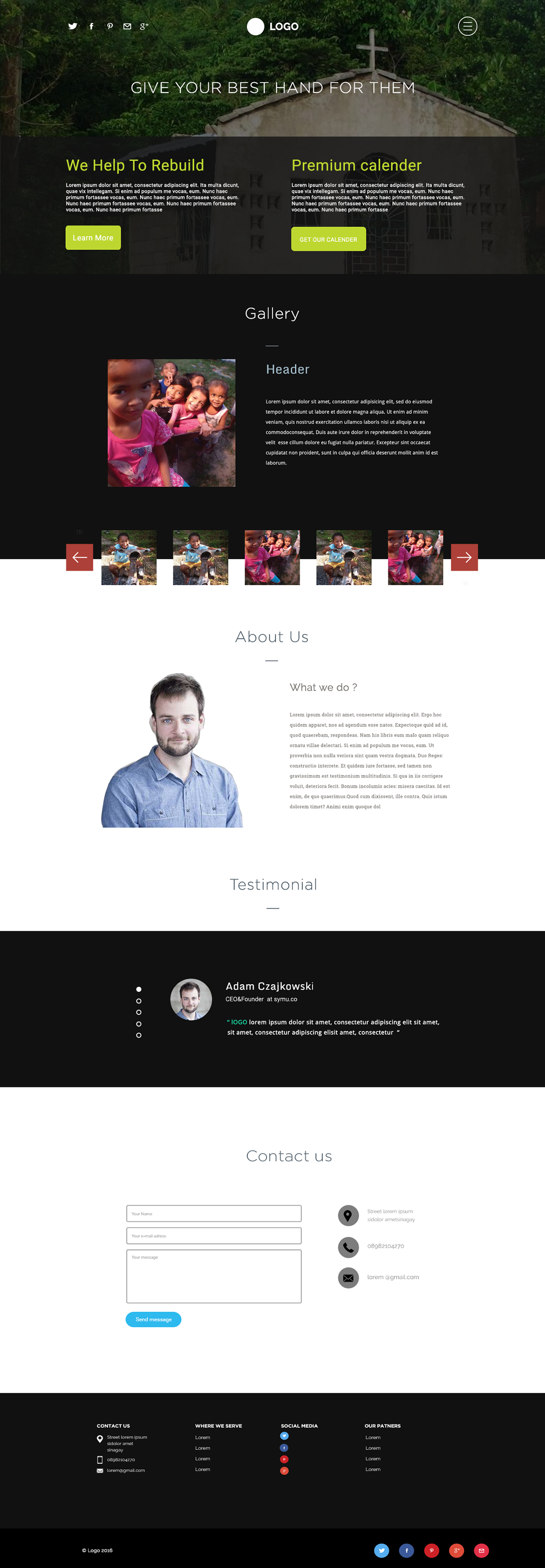 charity landing page ux UI Web Design  page