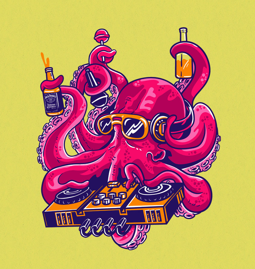 dj octopus octo party drunk sweet Candy