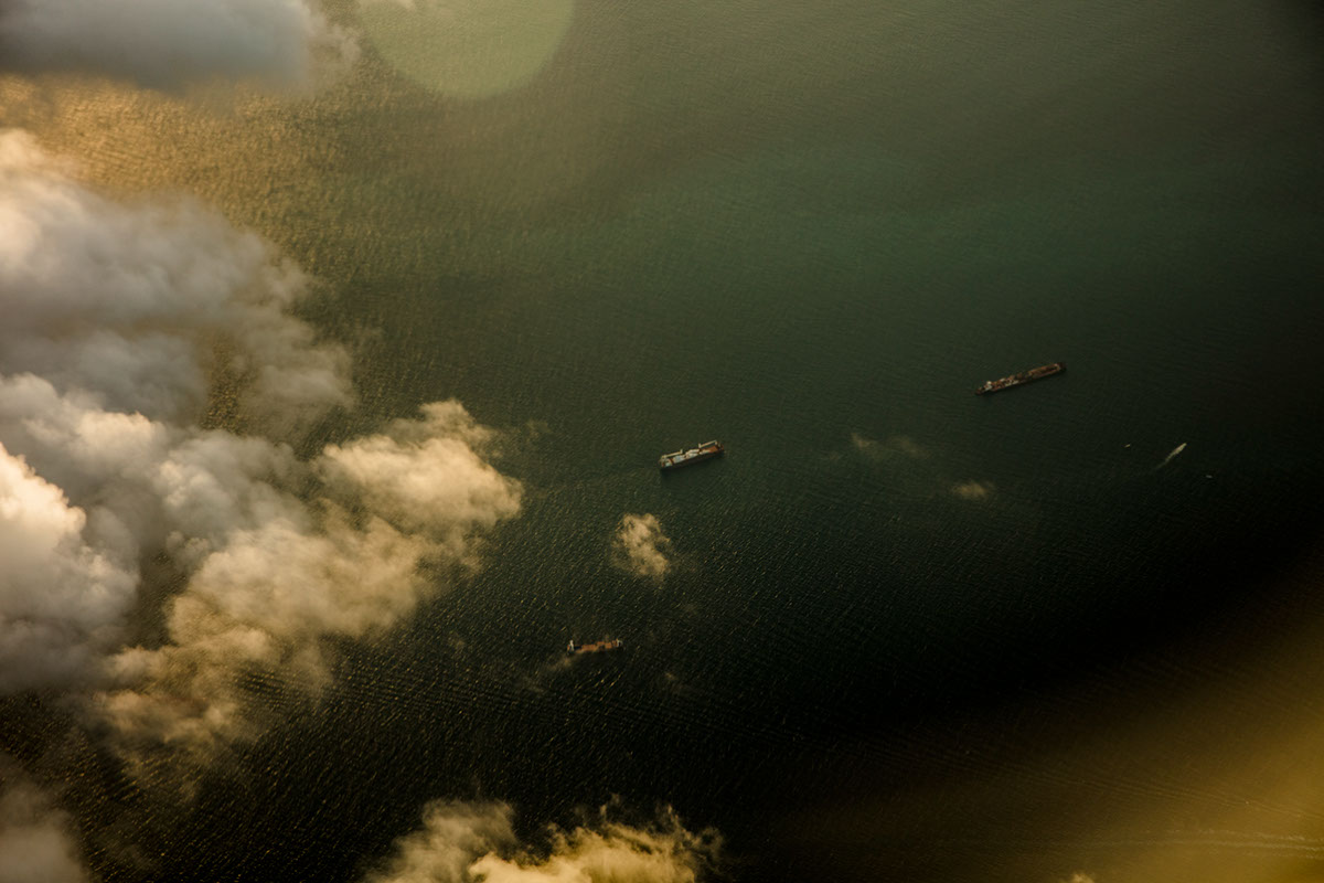 miami SKY gold clouds skyscape plane drone Aerial Ocean