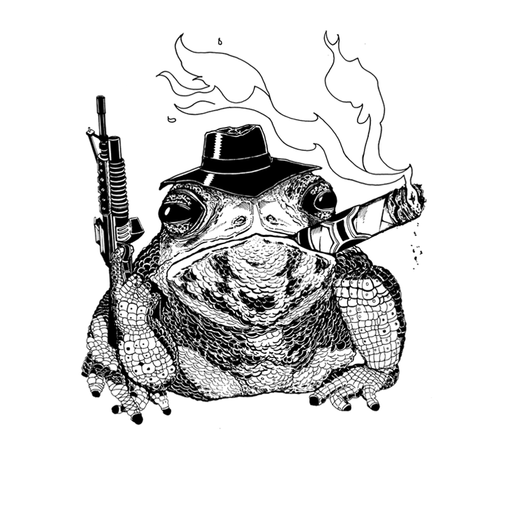 frog animal motivational motivation Character Drawing  realistic Cartoony mafia