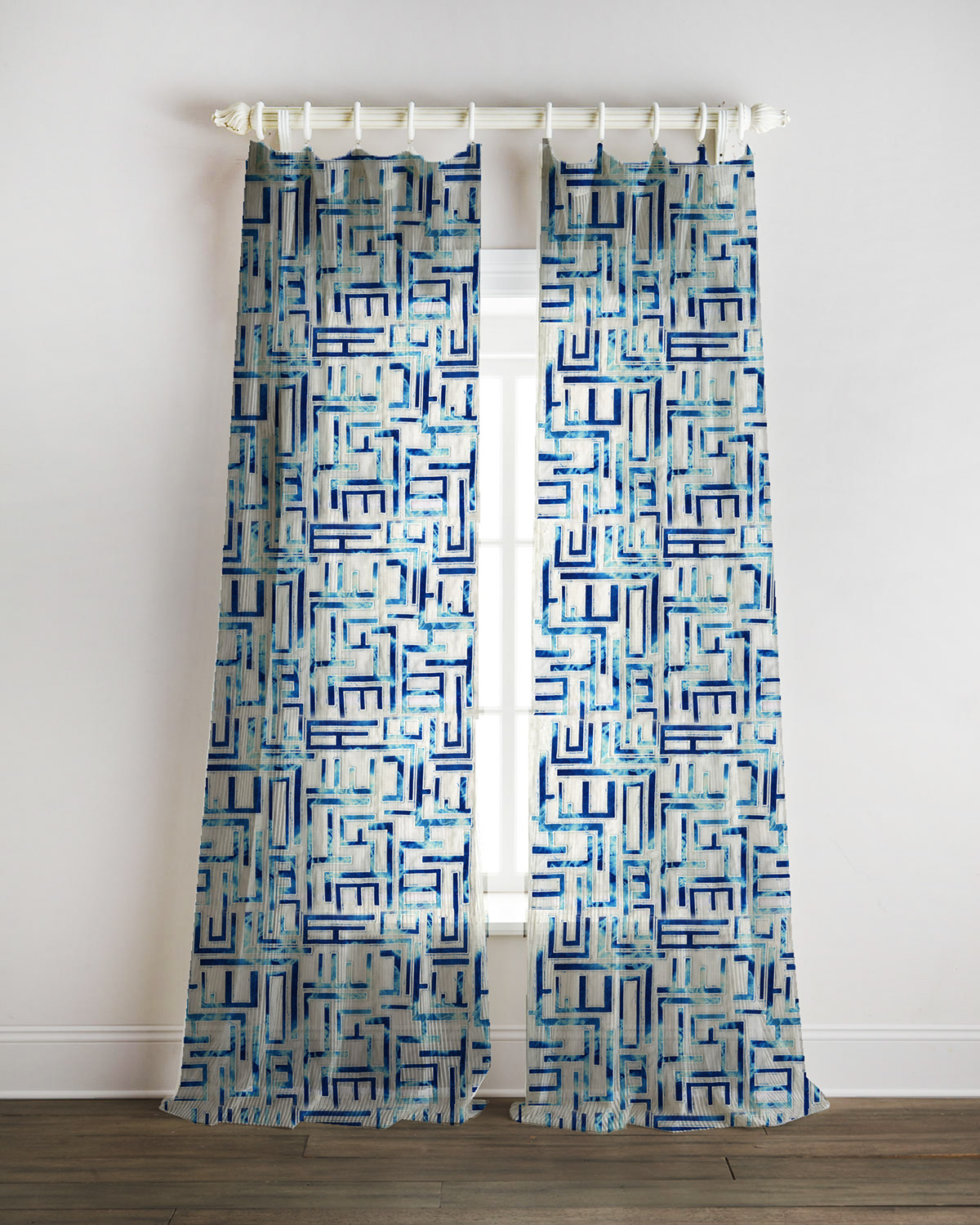 Traditional Home fabricut Woven print Embroidery checker blue door tunisia Sidi Bou Said