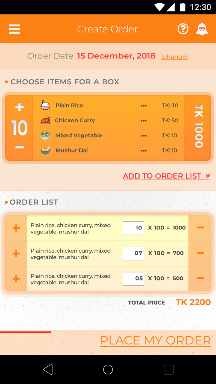 app design ui design catering service Food ordering app Adobe Photoshop