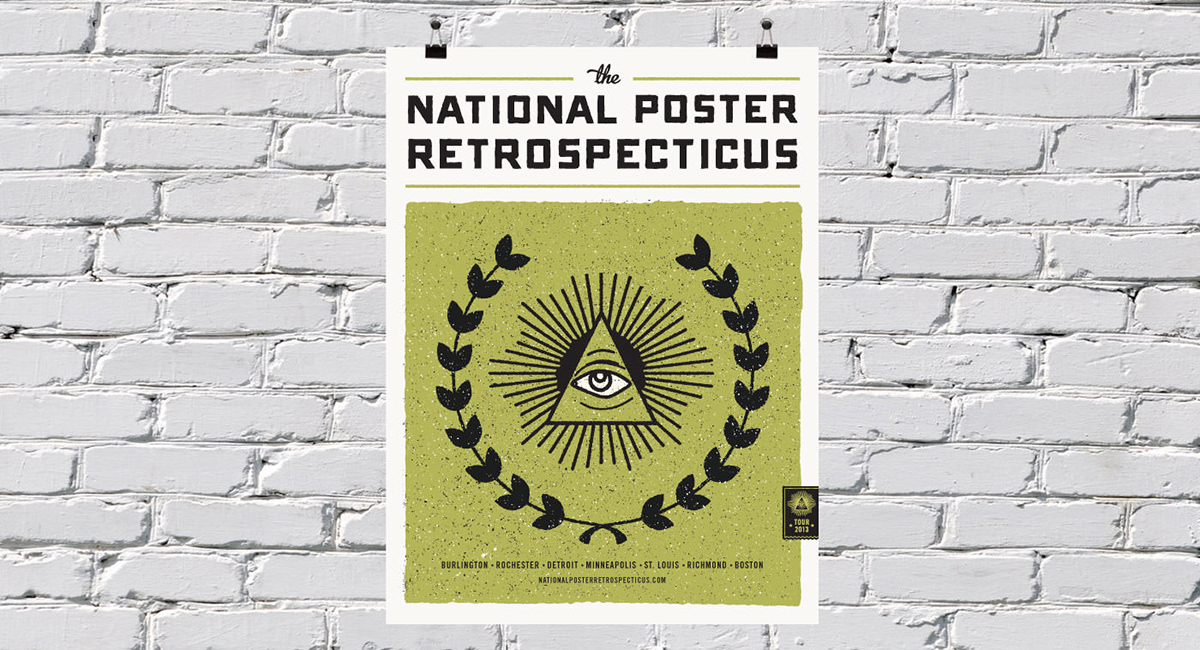 National Poster Retrospecticus posters gig posters Poster Tour tour screen print Responsive Design event production