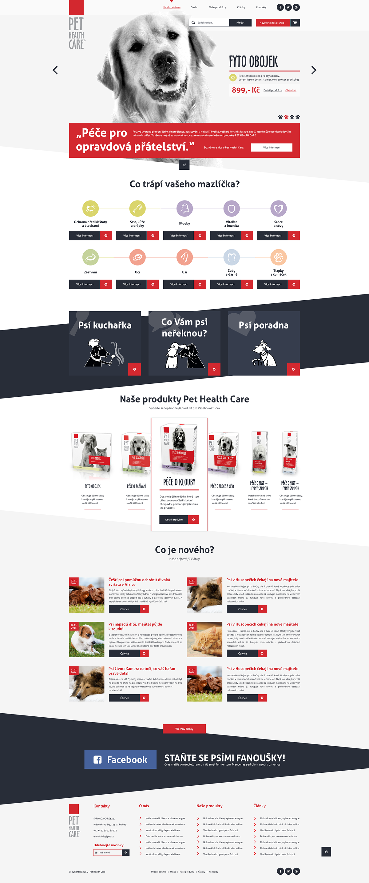 Web design Webdesign brand red Czech Europe Health Pet care Responsive bootstrap