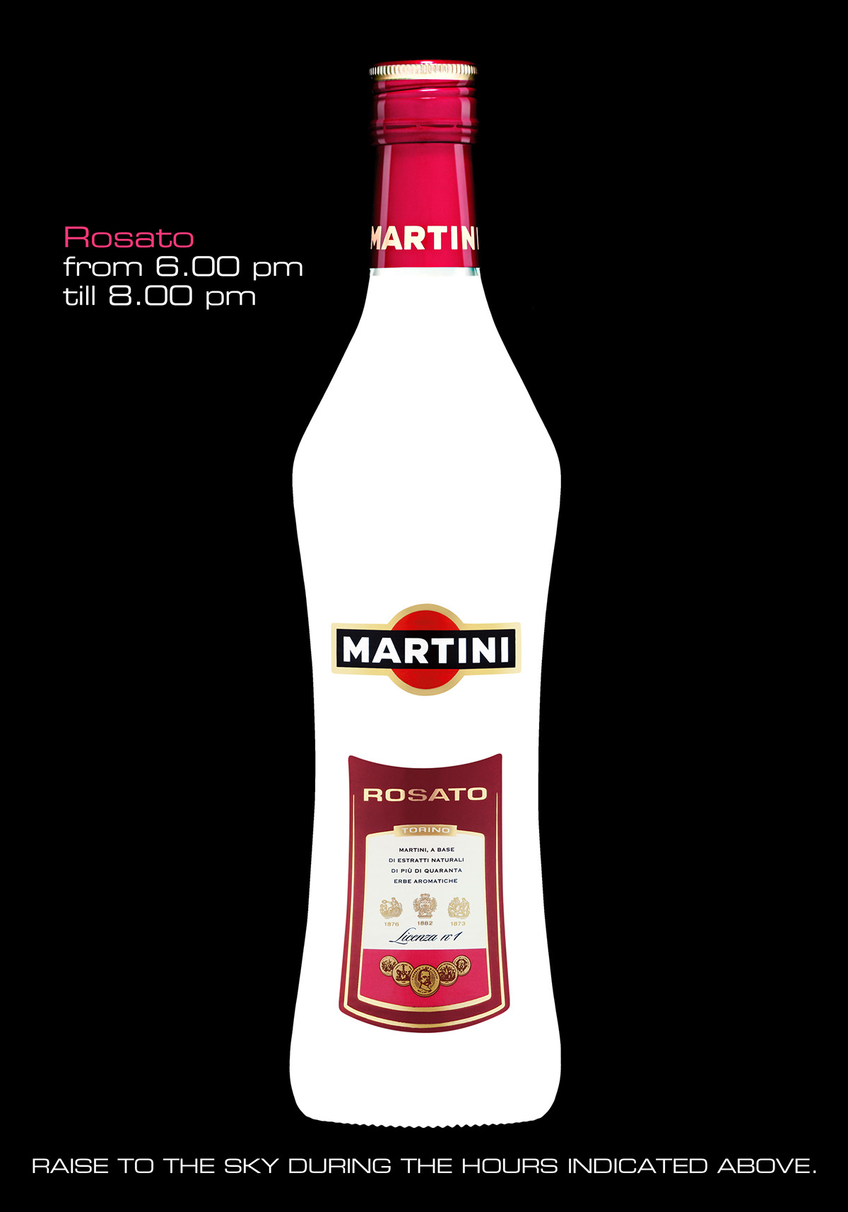 promo promocard Cartolina Martini rosato interactive Ambient bottle Barbara ghiotti