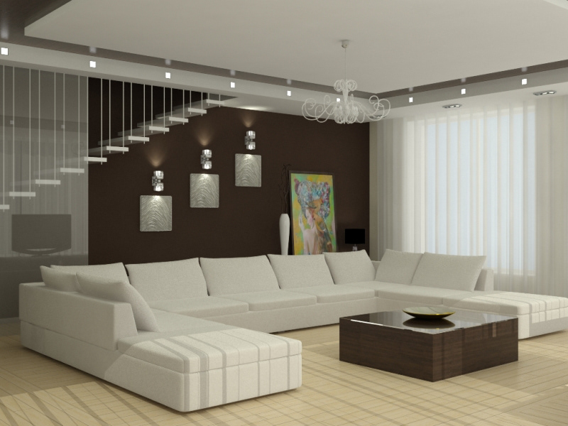 3D living room Interior visualization infografia