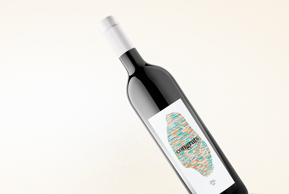 wine gift Wine Bottle thank you celebrate Congrats congratulations present bottle shapes abstract geometric