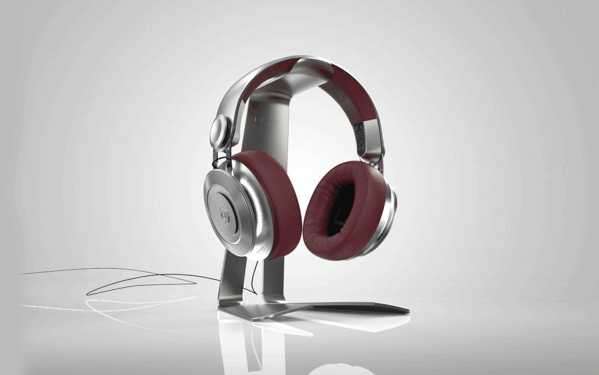 headphones product 3D Render product design  industrial design  leather wireless design concept