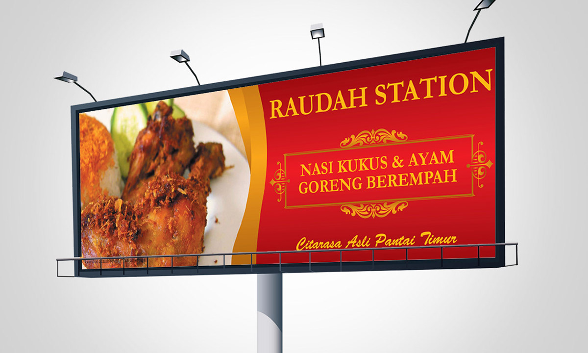 authentic malay cuisine restaurant brochure menu stationary billboard  Signboard
