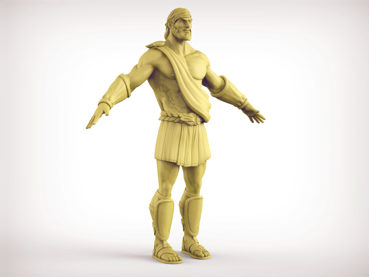 Character Zbrush Sculpt 3D Render design game warrior faunus concept art