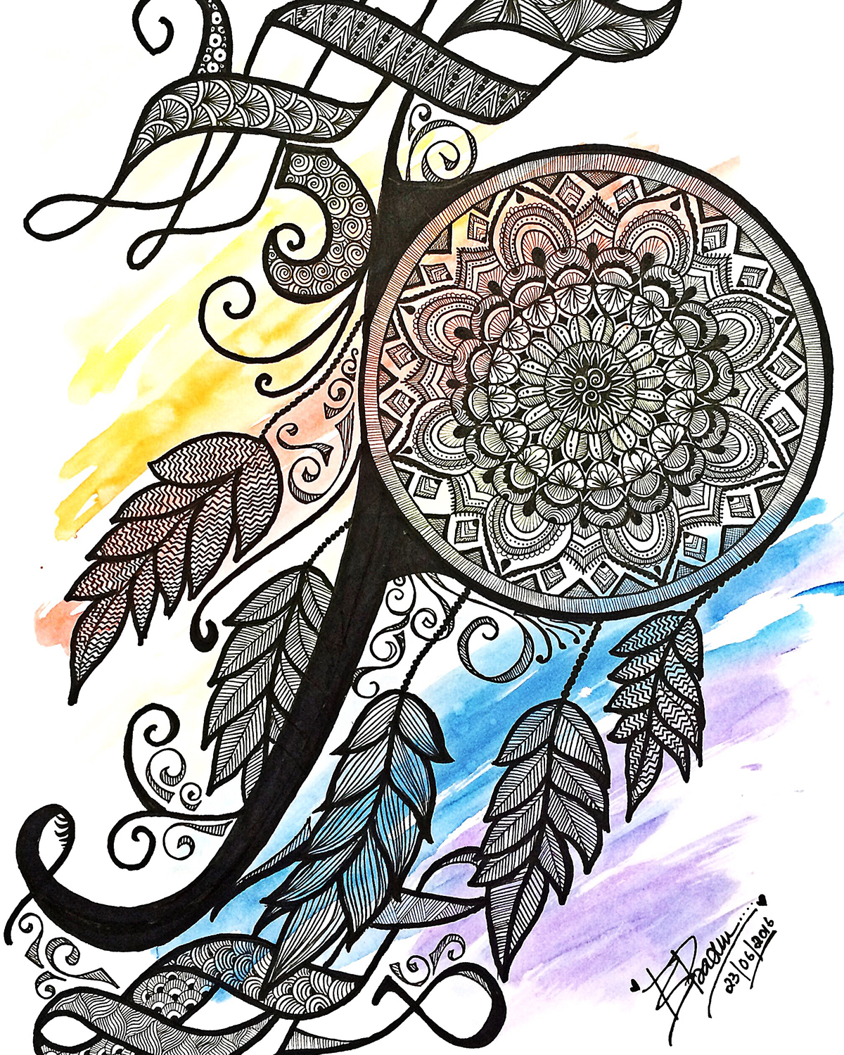 doodle Mandala zentangle Dreamcatcher followme Zendoodle