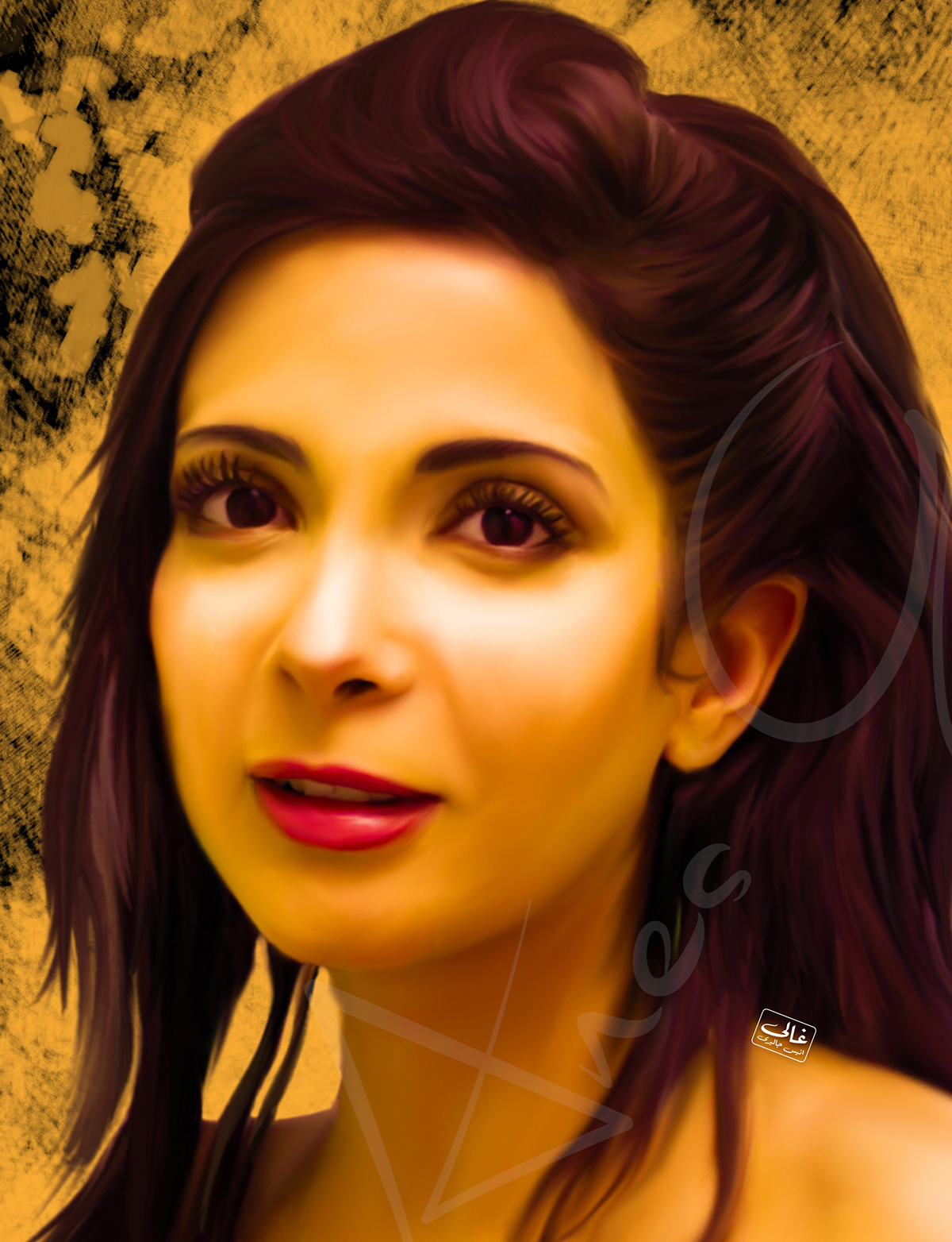 art artwork digital Digital Art  Drawing  ILLUSTRATION  Mona Zaki painting   portrait منى ذكي