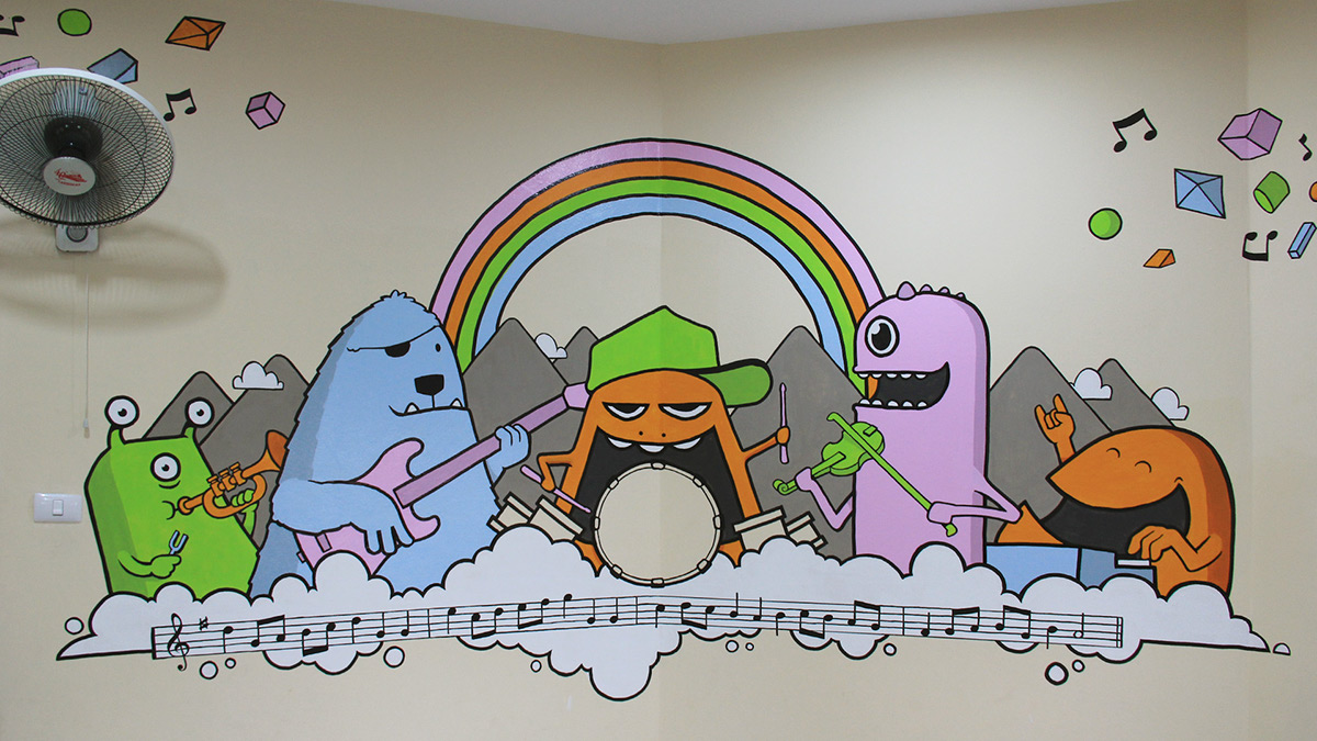 Mural monsters band dj school