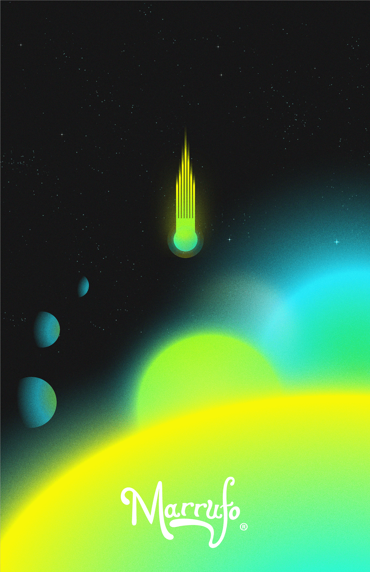 art Degradado digital Galaxia ilustracion neon planeta vector