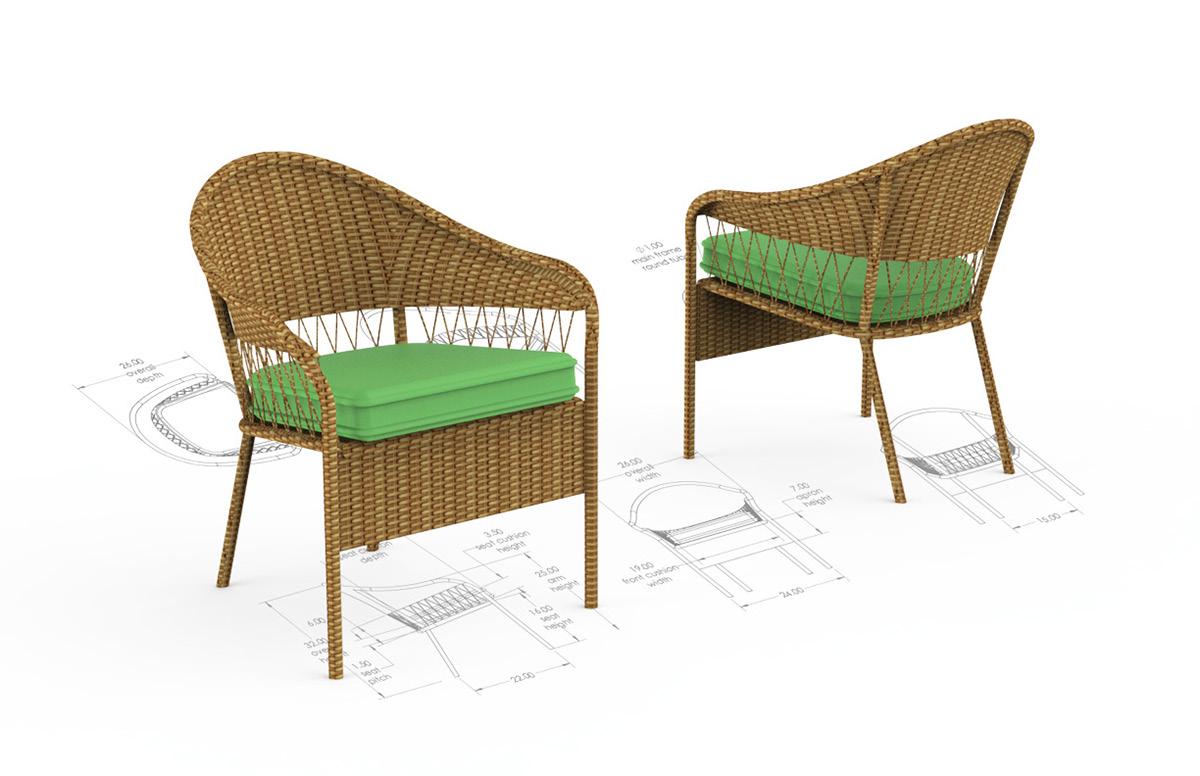 Patio furniture cad sketch Solidworks