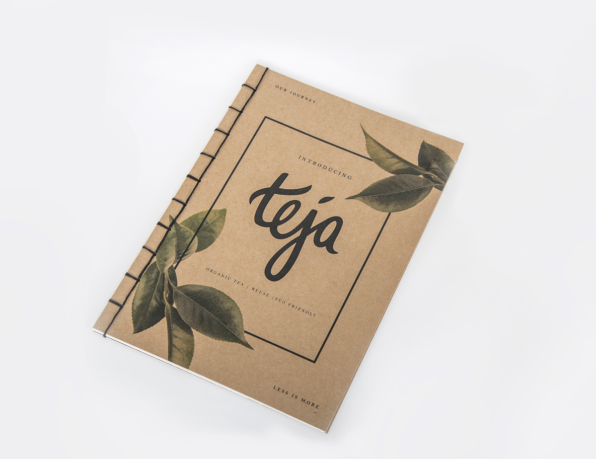 tea clean publication Layout book teja logo brand identity organic recyclable ecofriendly environment reuse Flavours