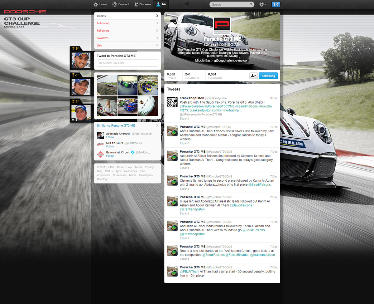 Cars  porsche  gt3  web design  Twitter Page social media