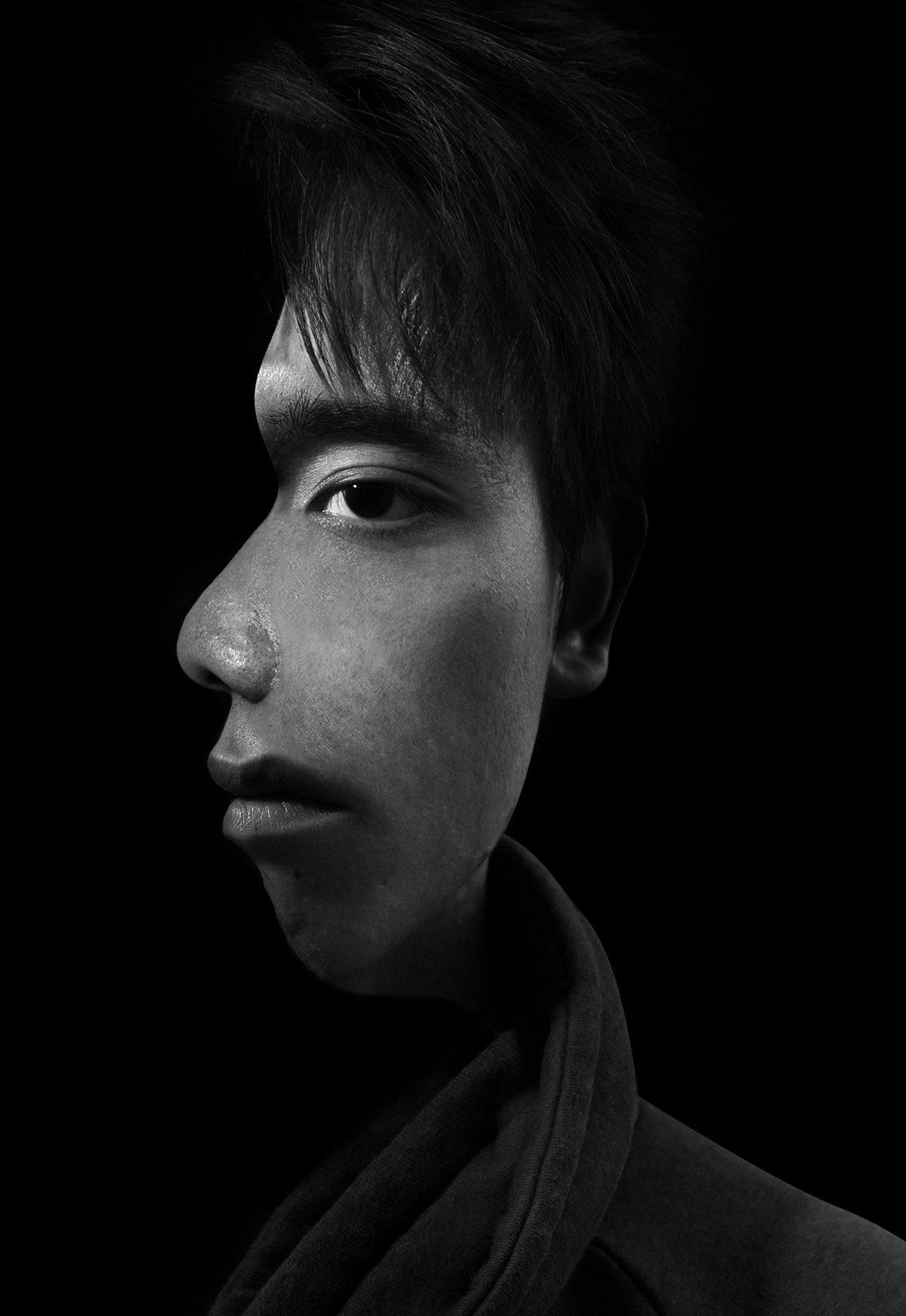 portrait manipulation black and white psychology abstract