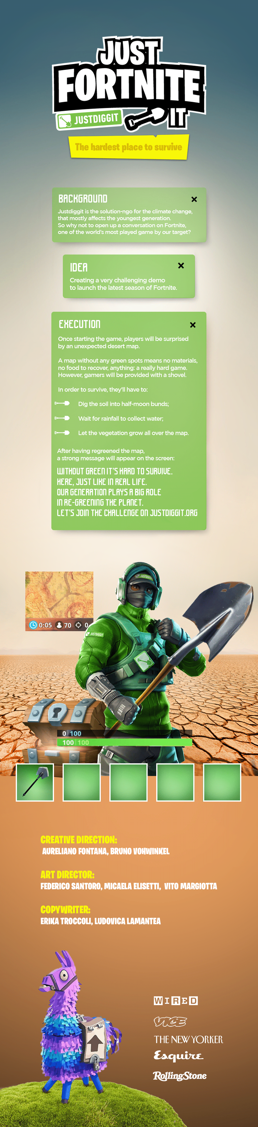 Fortnite globalwarming justdiggit Roleplay activation Advertising  green