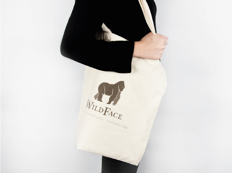 Travel wild face brand logo gorilla bag identity